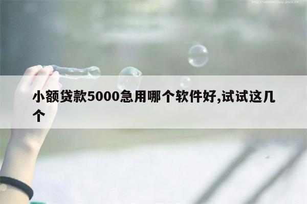 小额贷款5000急用哪个软件好,试试这几个