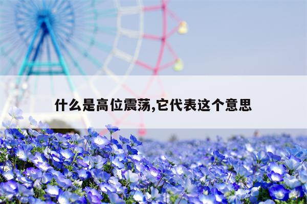 什么是高位震荡,它代表这个意思