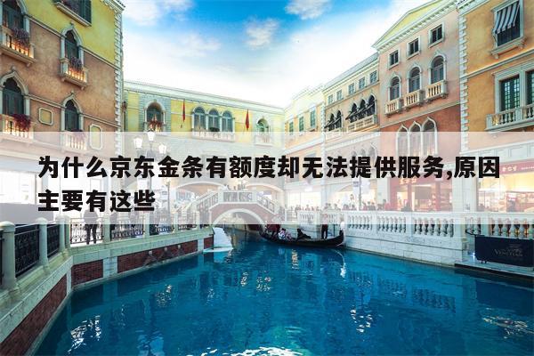 为什么京东金条有额度却无法提供服务,原因主要有这些