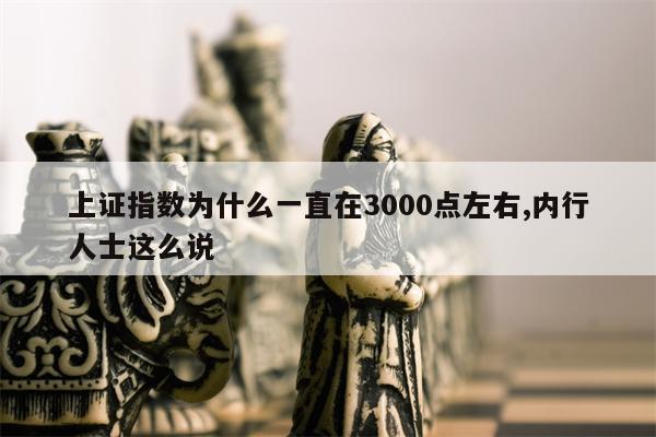 上证指数为什么一直在3000点左右,内行人士这么说