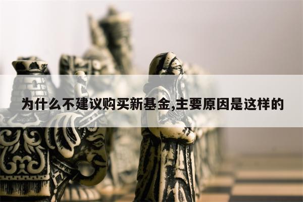 为什么不建议购买新基金,主要原因是这样的