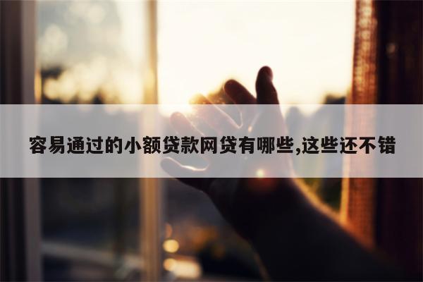 容易通过的小额贷款网贷有哪些,这些还不错