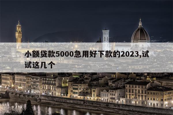 小额贷款5000急用好下款的2023,试试这几个