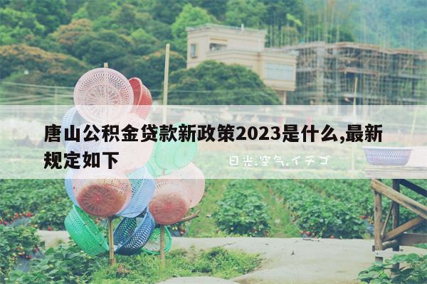 唐山公积金贷款新政策2023是什么,最新规定如下