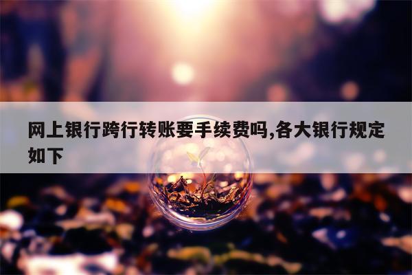 网上银行跨行转账要手续费吗,各大银行规定如下