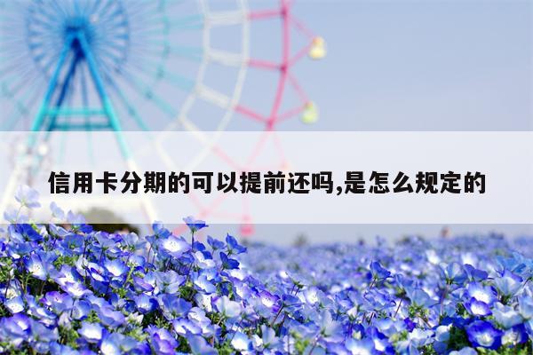 信用卡分期的可以提前还吗,是怎么规定的