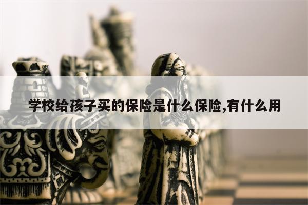 学校给孩子买的保险是什么保险,有什么用