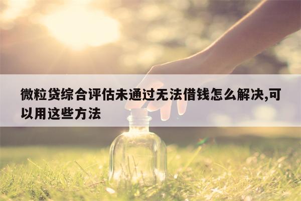 微粒贷综合评估未通过无法借钱怎么解决,可以用这些方法