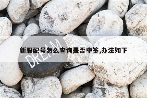 新股配号怎么查询是否中签,办法如下